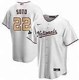 Nationals 22 Juan Soto White Gold Nike 2020 Gold Program Cool Base Jersey Dzhi,baseball caps,new era cap wholesale,wholesale hats